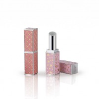 Customers private label square pink lipstick bottle lipstick case with decoration